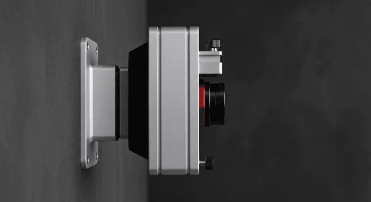 Smart lock keypad mounted on a modern front door